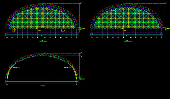常德跨度110米，拱高35_7米煤棚网架